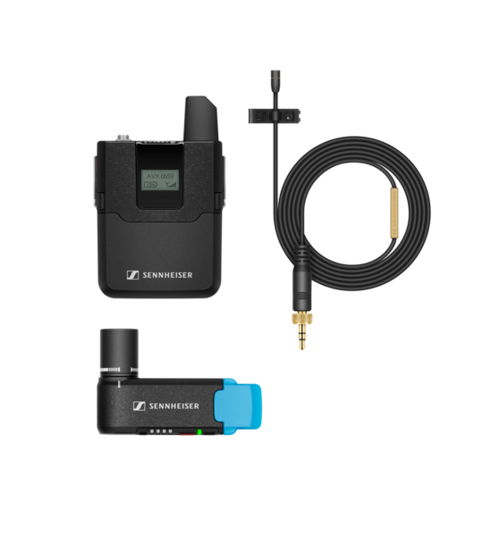 WIRELESS LAPEL SYSTEM. EKP AVX RCVR, SK AVX BODYPACK TRANS., MKE 2 MIC, BA20 BATTERY